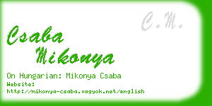 csaba mikonya business card